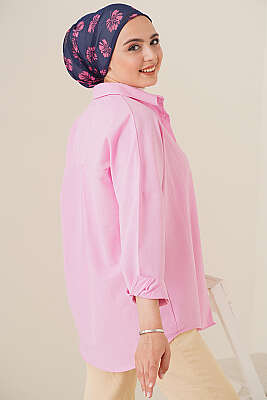 Oversize Gömlek Pembe - Gömlek