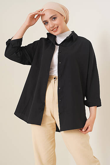 Oversize Gömlek Siyah - 100-300 TL Ürünler