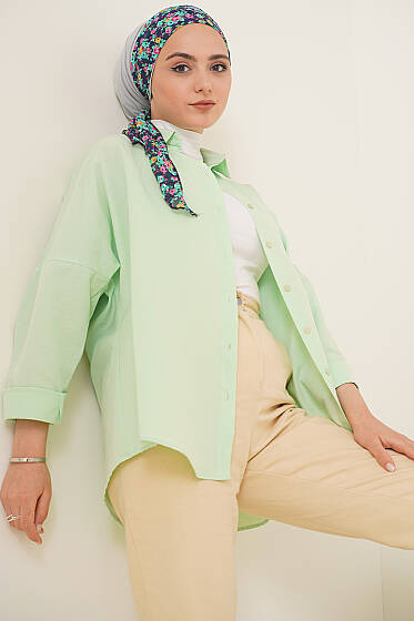 Oversize Gömlek Su Yeşili - 100-300 TL Ürünler