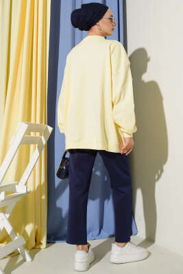 Oversize İnterlok Basic Tunik Sarı - 300-500 TL Ürünler