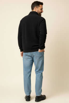 Oversize Kadife Erkek Mont Siyah - Erkek Mont