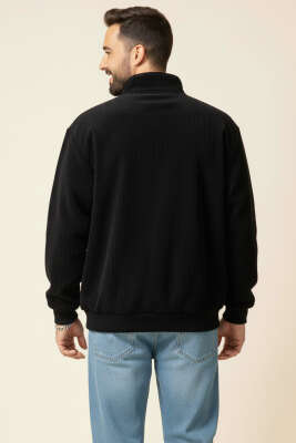 Oversize Kadife Erkek Mont Siyah - Erkek Mont