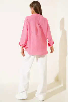 Oversize Müslin Gömlek Pembe - Kadın Giyim Modelleri