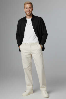 Oversize Tensel Erkek Gömlek Siyah - Erkek Gömlek