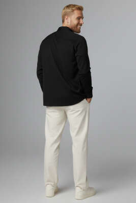 Oversize Tensel Erkek Gömlek Siyah - Erkek Gömlek