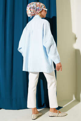 Oversize Tensel Gömlek Mavi - 500-700 TL Ürünler