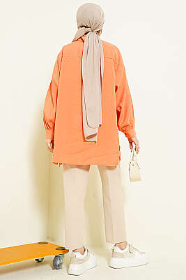 Oversize Tensel Gömlek Oranj - Gömlek