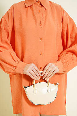 Oversize Tensel Gömlek Oranj - Gömlek