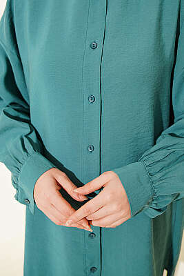 Oversize Tensel Gömlek Petrol - 500-700 TL Ürünler