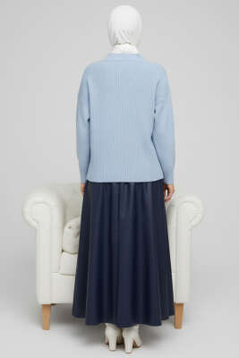 Oversize Triko Kazak Bebe Mavi - Triko Kazak