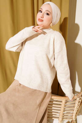 Oversize Triko Kazak Bej 