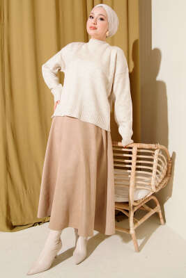 Oversize Triko Kazak Bej - Triko Kazak