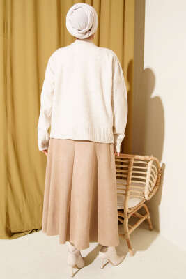 Oversize Triko Kazak Bej - Triko Kazak