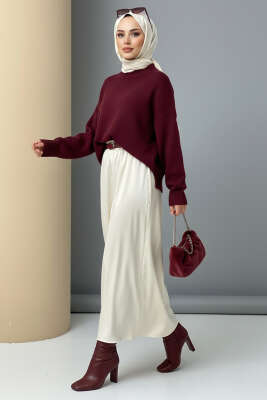 Oversize Triko Kazak Bordo - Triko Kazak