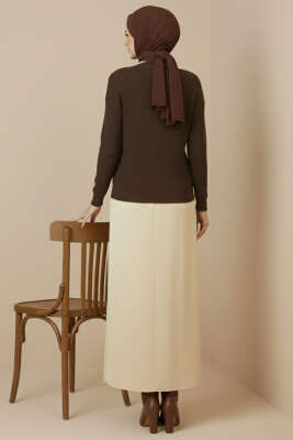 Oversize Triko Kazak Kahve - Triko Kazak