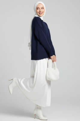Oversize Triko Kazak Lacivert - Triko Kazak