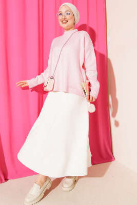 Oversize Triko Kazak Pudra - Triko Kazak