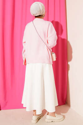 Oversize Triko Kazak Pudra - Triko Kazak