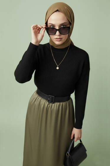 Oversize Triko Kazak Siyah - Triko Kazak