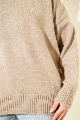 Oversize Triko Kazak Vizon - Triko Kazak