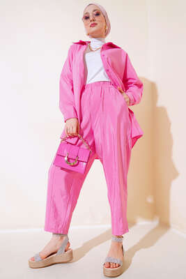 Oversize Tunikli İkili Takım Pembe 