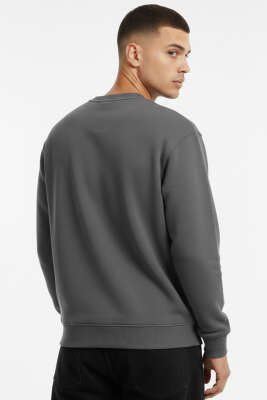 Oversize Üç İplik Erkek Sweatshirt Duman Gri - Günün Seçilenleri