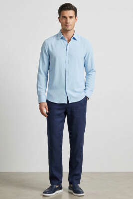 Oxford Kumaş Erkek Gömlek Buz Mavisi - Erkek Gömlek