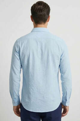 Oxford Kumaş Erkek Gömlek Buz Mavisi - Erkek Gömlek