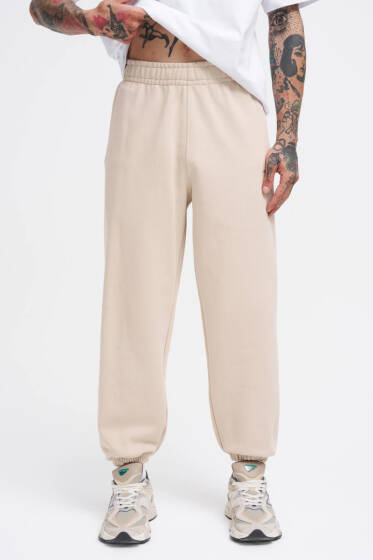 Paça Lastikli Cepli Erkek Jogger Pantolon Bej - Erkek Pantolon