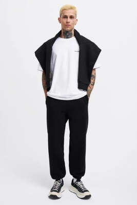 Paça Lastikli Cepli Erkek Jogger Pantolon Siyah - Erkek Pantolon