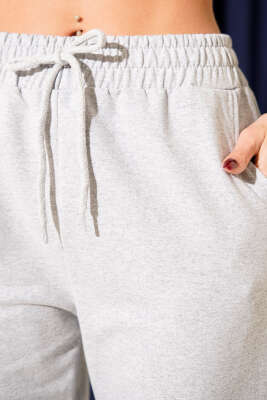 Paça Lastikli Cepli Jagger Pantolon Melanj Gri - Kadın Giyim Modelleri