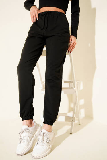 Paça Lastikli Cepli Jagger Pantolon Siyah - Günün Seçilenleri