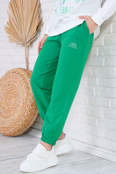 Paça Lastikli Çimen Yeşili Eşofman Altı - Kadın Spor Giyim