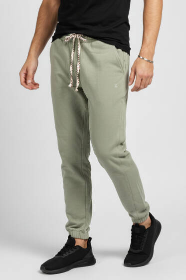 Paça Lastikli Erkek Eşofman Alt Haki - Erkek Eşofman Alt