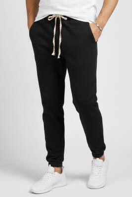 Paça Lastikli Erkek Eşofman Alt Siyah - JACEY JACE