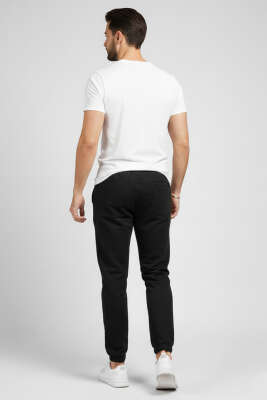 Paça Lastikli Erkek Eşofman Alt Siyah - Erkek Eşofman Alt