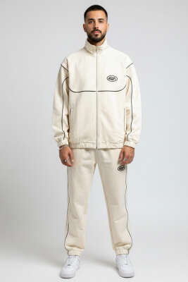 Paça Lastikli Erkek Eşofman Takımı Bej 