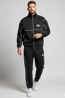 Paça Lastikli Erkek Eşofman Takımı Siyah 