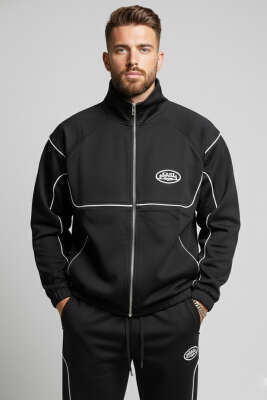 Paça Lastikli Erkek Eşofman Takımı Siyah - ERKEK İKİLİ TAKIM