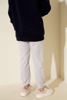 Paça Lastikli İki İplik Jogger Pantolon Melanj Gri - Yılın Fırsatı