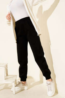 Paça Lastikli İki İplik Jogger Pantolon Siyah - Yılın Fırsatı