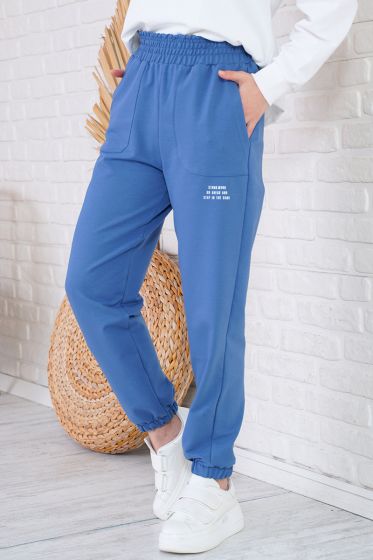 Paça Lastikli İndigo Eşofman Altı - Kadın Spor Giyim