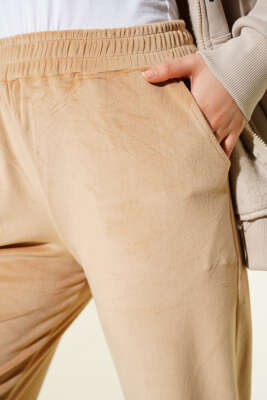 Paça Lastikli Kadife Jogger Pantolon Camel - 100-300 TL Ürünler