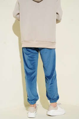 Paça Lastikli Kadife Jogger Pantolon İndigo - 100-300 TL Ürünler