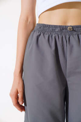 	 Paça Lastikli Kargo Cep Pantolon Füme - Kadın Giyim Modelleri