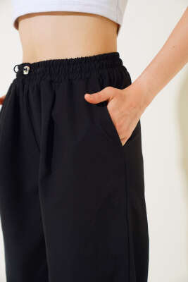 Paça Lastikli Pantolon Siyah - Kadın Giyim Modelleri