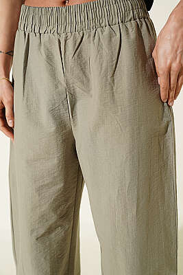 Paça Lastikli Paraşüt Jogger Pantolon Haki - Kadın Giyim Modelleri