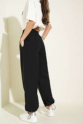 Paça Lastikli Paraşüt Jogger Pantolon Siyah - Kadın Giyim Modelleri