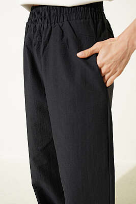 Paça Lastikli Paraşüt Jogger Pantolon Siyah - Yılın Fırsatı