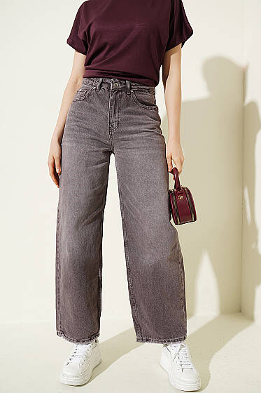 Paça Püskül Detaylı Baggy Pantolon Kahve - Kadın Giyim Modelleri